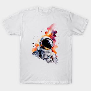 Watercolor Astronaut Close Up T-Shirt